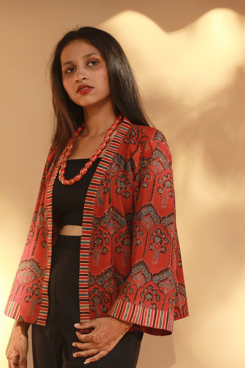 Raahat | Summer Jacket | Ajrakh | Madder
