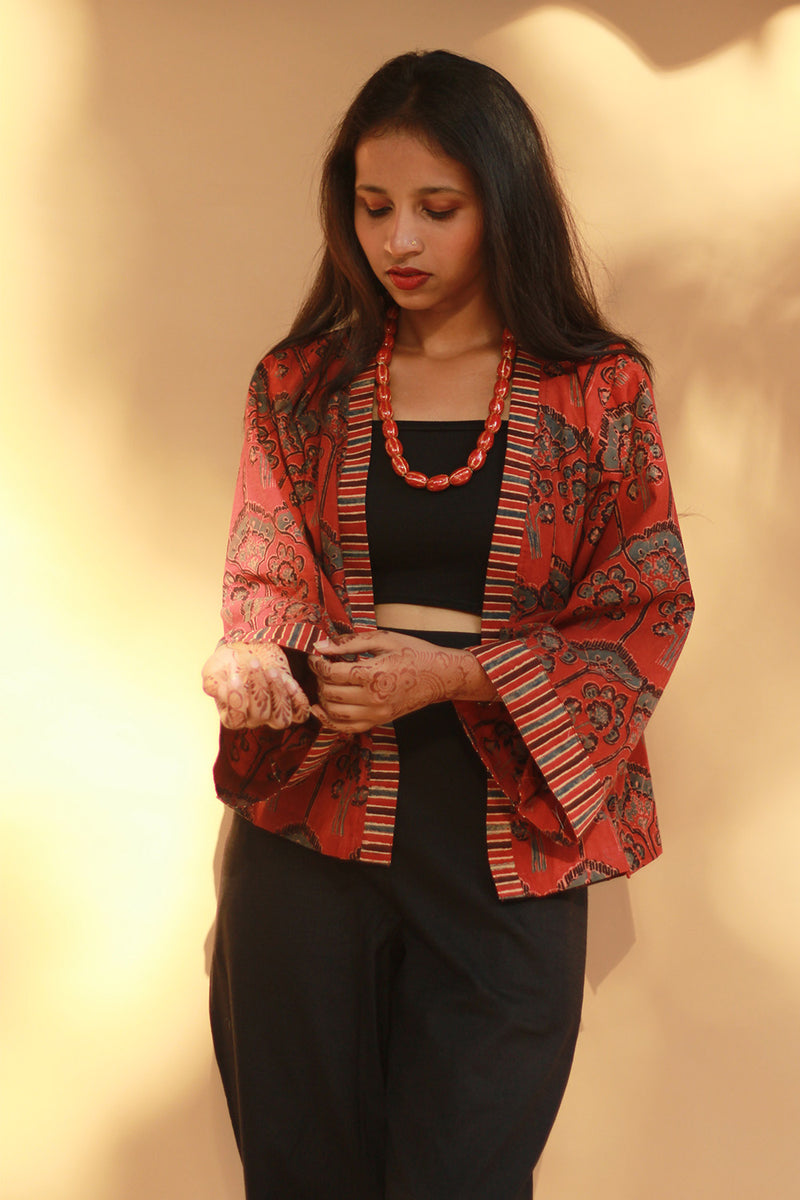 Raahat | Summer Jacket | Ajrakh | Madder