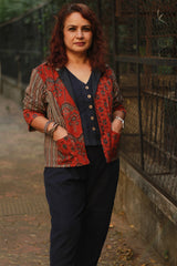 Dohra | Reversible Jacket | Madder Ajrakh  /  Simply Blue with Ajrakh