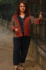 Dohra | Reversible Jacket | Madder Ajrakh  /  Simply Blue with Ajrakh