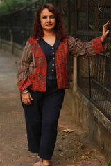 Dohra | Reversible Jacket | Madder Ajrakh  /  Simply Blue with Ajrakh