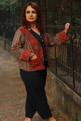 Dohra | Reversible Jacket | Madder Ajrakh  /  Simply Blue with Ajrakh