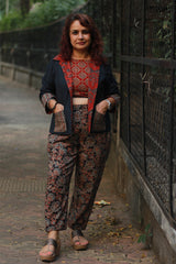 Dohra | Reversible Jacket | Madder Ajrakh  /  Simply Blue with Ajrakh