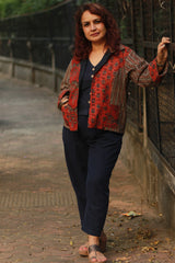 Dohra | Reversible Jacket | Madder Ajrakh  /  Simply Blue with Ajrakh