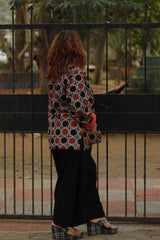 Dohra | Reversible Jacket | Madder Shatkon Ajrakh   /  Tangerine  Checks