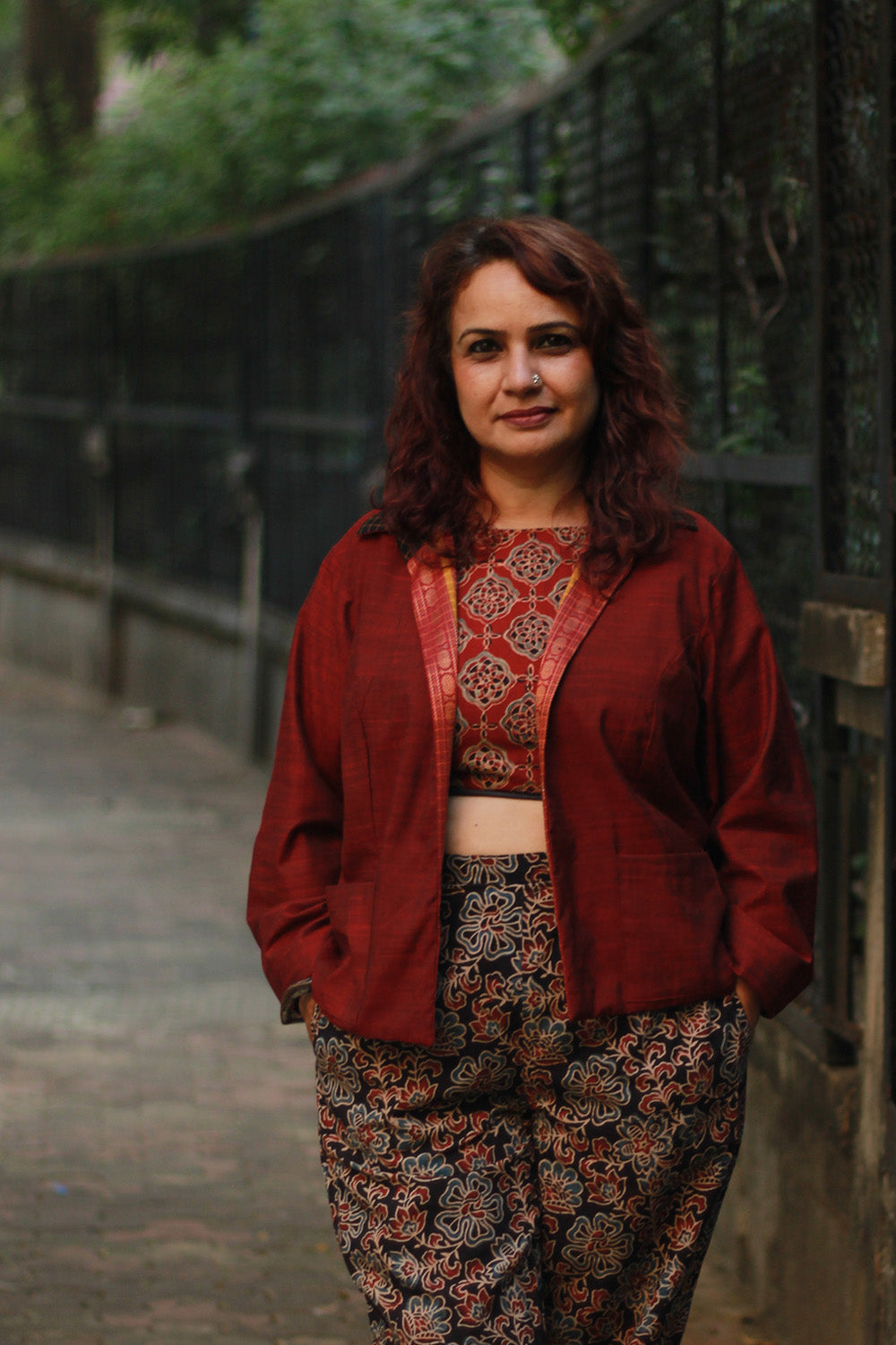 Dohra | Reversible Jacket | Noir Checks /  Simply Maroon