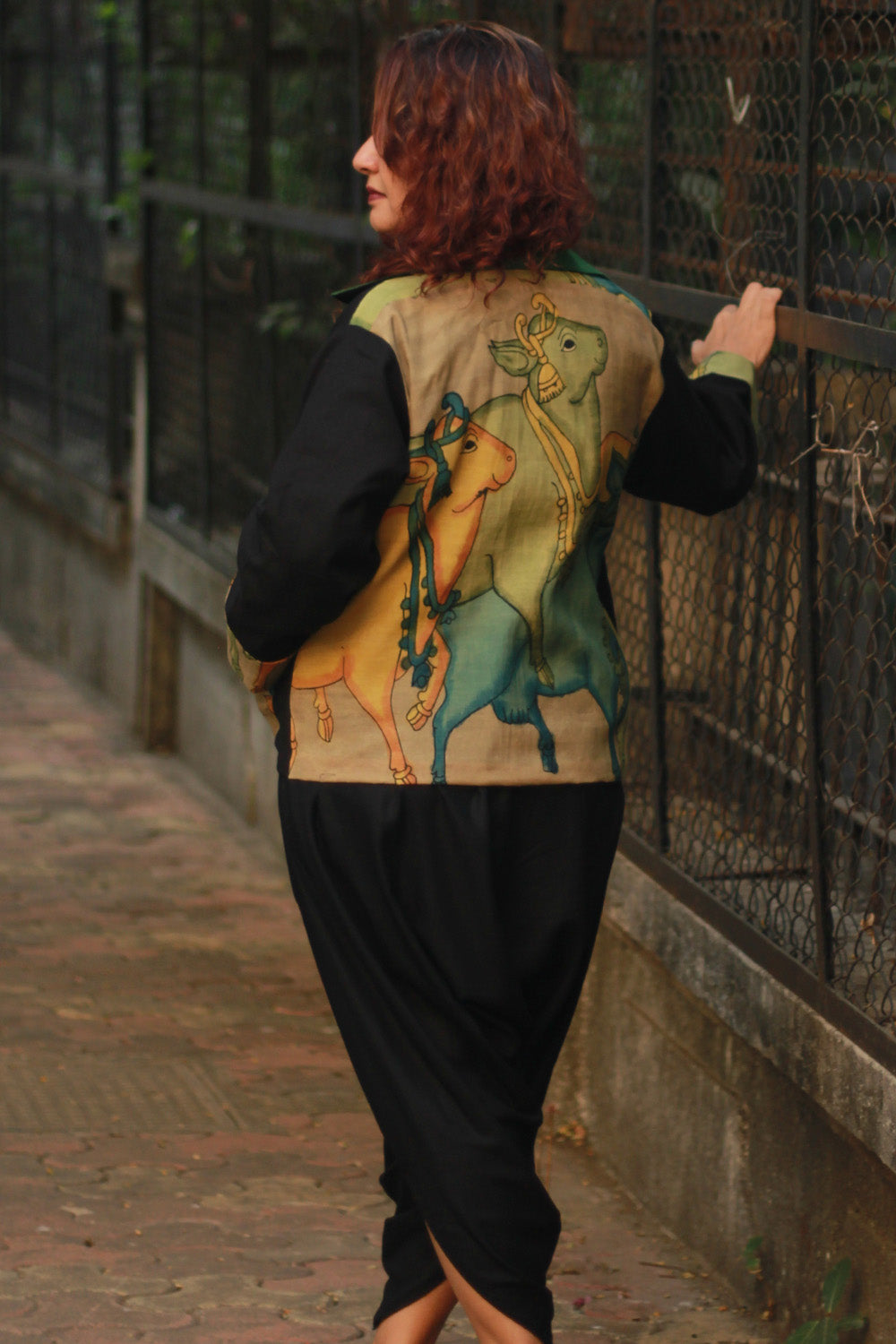 Dohra | Reversible Jacket | Kalamkari / Simply Green