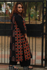 Dohra | Reversible Jacket | Madder Shatkon Ajrakh  / Madder Floral Ajrakh