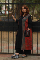 Dohra | Reversible Jacket | Madder Shatkon Ajrakh  / Madder Floral Ajrakh