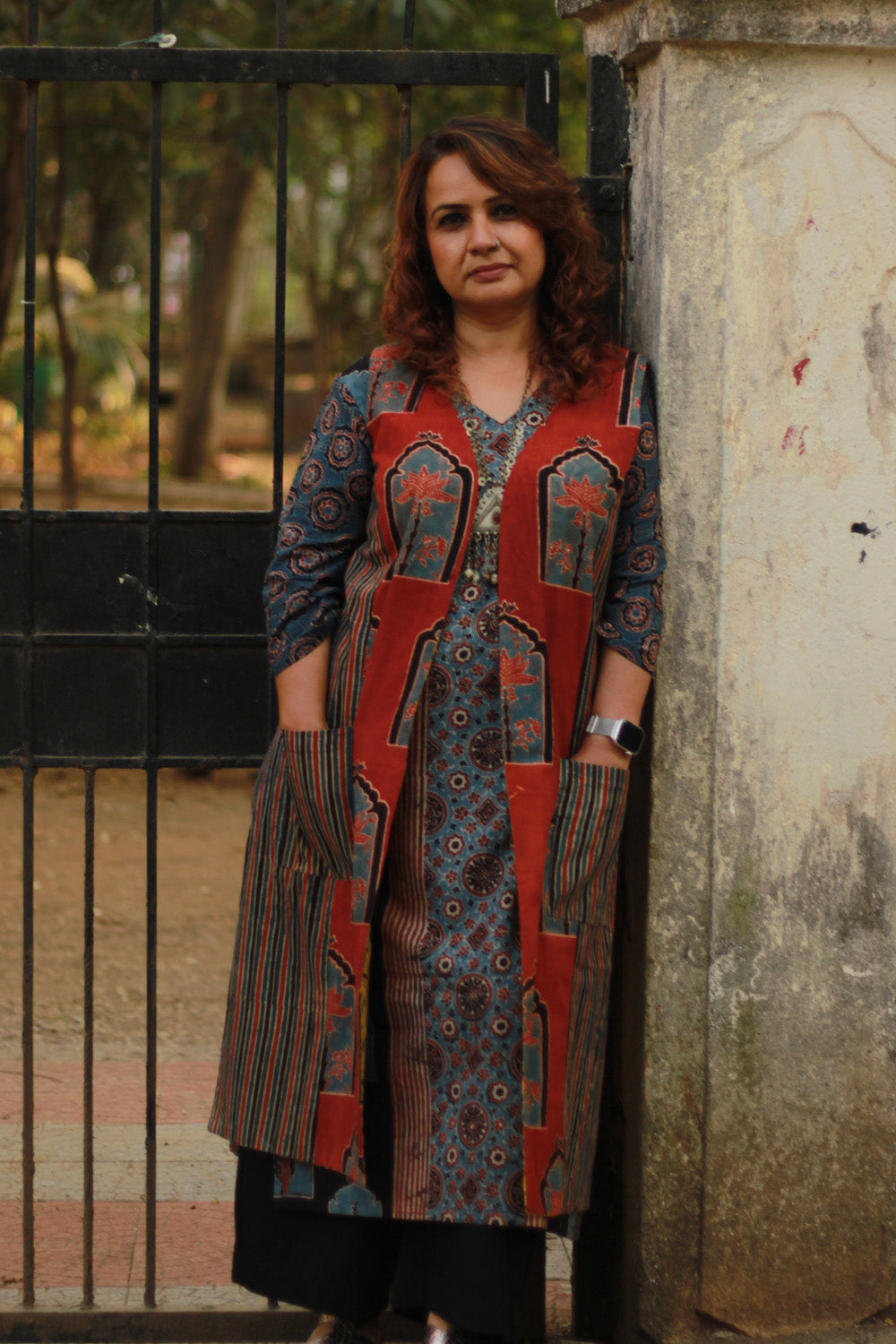 Abhira | Long Kurta | Blue Universe Ajrakh