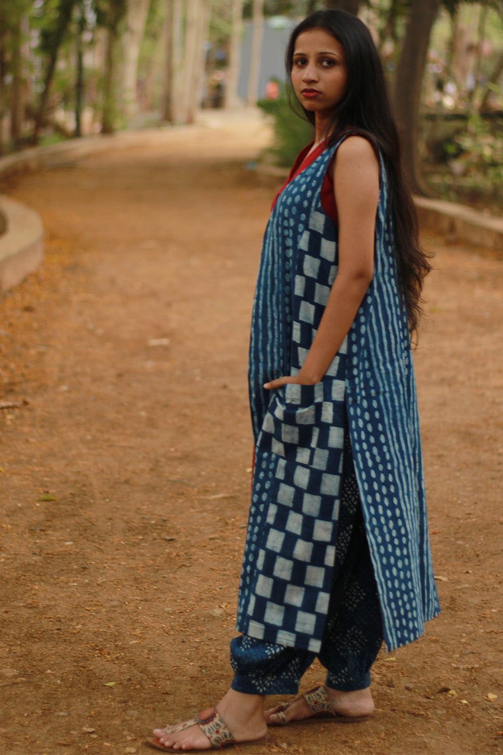Dohra | Reversible Jacket | Indigo / Madder Kairi Ajrakh