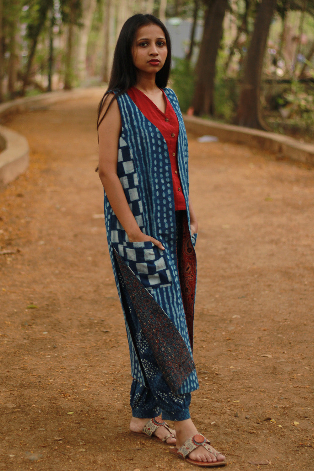 Dohra | Reversible Jacket | Indigo / Madder Kairi Ajrakh