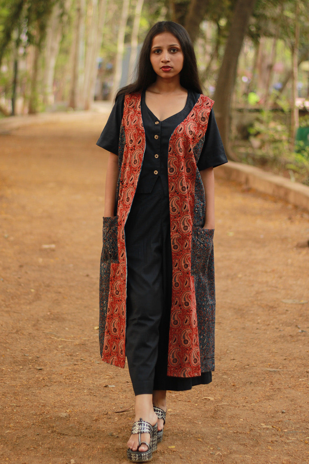 Dohra | Reversible Jacket | Indigo / Madder Kairi Ajrakh