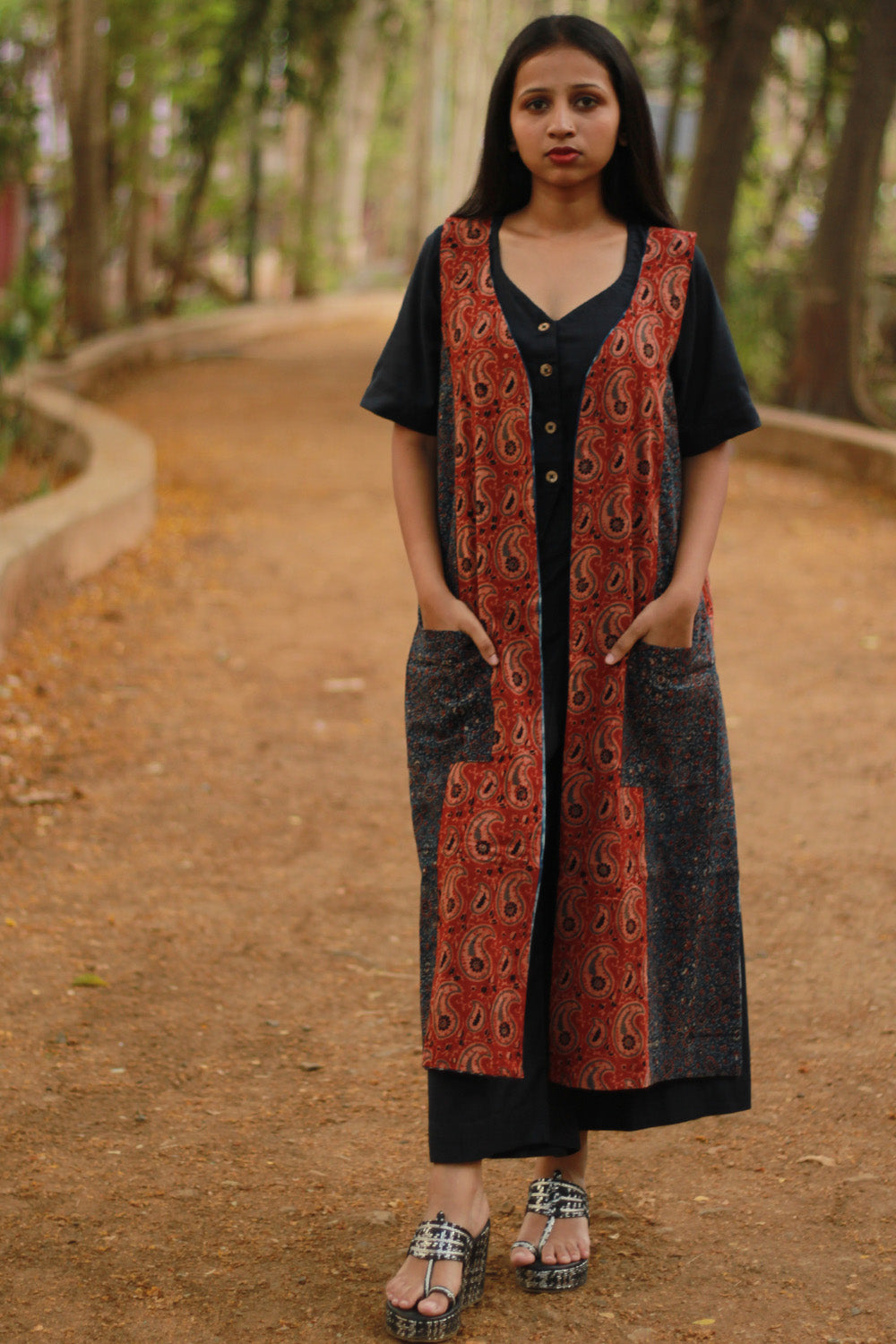 Dohra | Reversible Jacket | Indigo / Madder Kairi Ajrakh