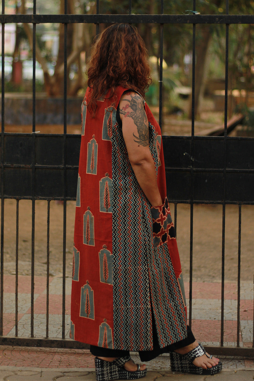 Dohra | Reversible Jacket | | Rust Pine Ajrakh / Noir Floral Ajrakh