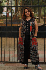 Dohra | Reversible Jacket | | Rust Pine Ajrakh / Noir Floral Ajrakh