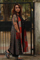 Dohra | Reversible Jacket | | Rust Pine Ajrakh / Noir Floral Ajrakh