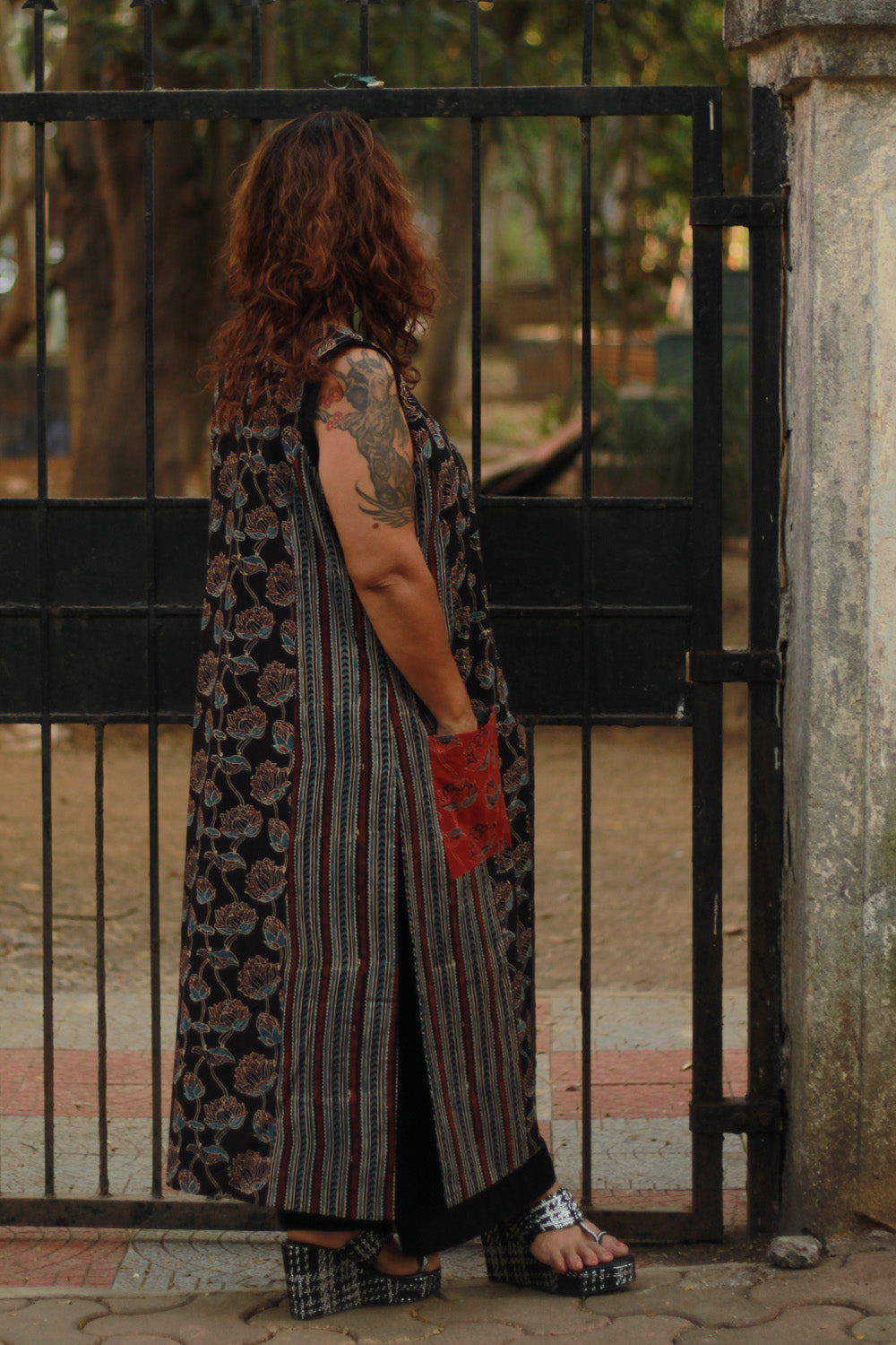 Dohra | Reversible Jacket | | Rust Pine Ajrakh / Noir Floral Ajrakh