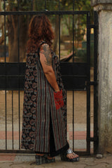 Dohra | Reversible Jacket | | Rust Pine Ajrakh / Noir Floral Ajrakh