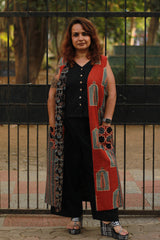 Dohra | Reversible Jacket | | Rust Pine Ajrakh / Noir Floral Ajrakh