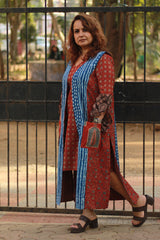 Dohra | Reversible Jacket | Indigo /  Madder Ajrakh