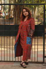 Dohra | Reversible Jacket | Indigo /  Madder Ajrakh