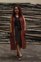 Dohra | Reversible Jacket | Mosaic Kantha Silk / Ajrakh Universe