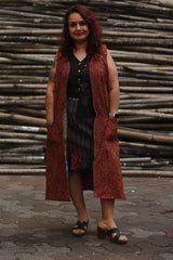 Dohra | Reversible Jacket | Mosaic Kantha Silk / Ajrakh Universe