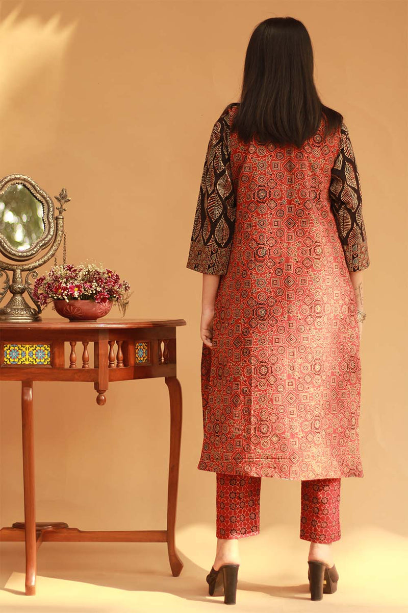 Dohra | Reversible Jacket | Mosaic Kantha Silk / Ajrakh Universe