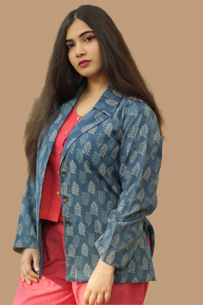 Blue Kantha Jacket