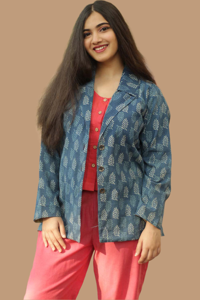 Blue Kantha Jacket