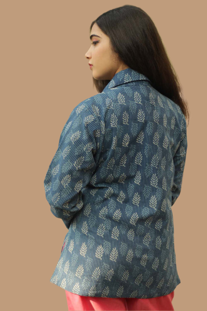 Blue Kantha Jacket