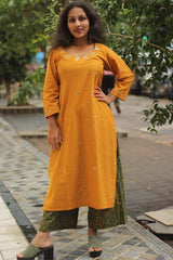 Pitambar | Hand Embroidered Kurta | Chrome