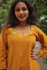 Pitambar | Hand Embroidered Kurta | Chrome