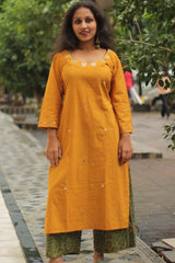 Pitambar | Hand Embroidered Kurta | Chrome