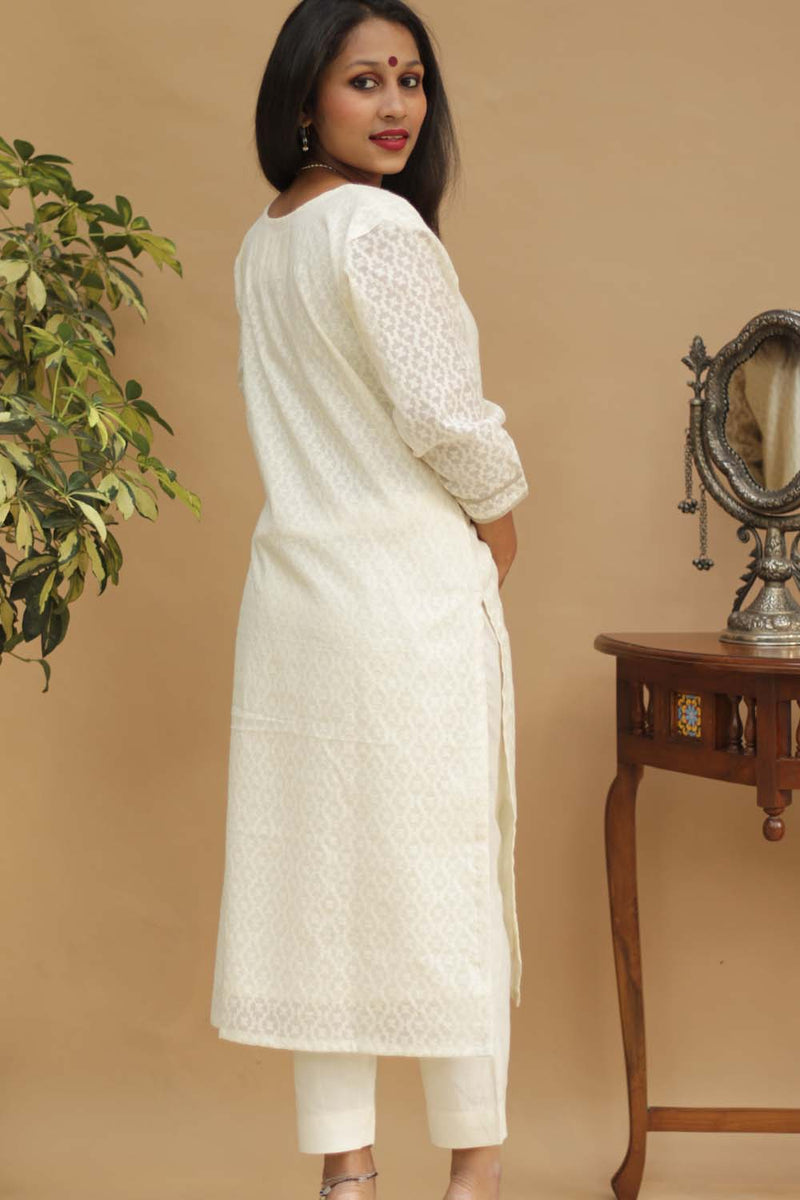 Abha | Long Kurta | Banarasi Cotton