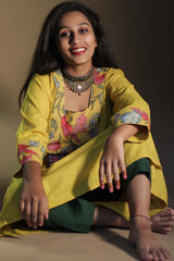 Afsana | Long Kurta  with Mirrorwork | Sunshine