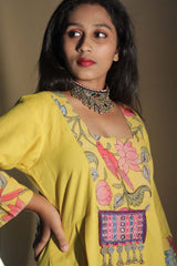 Afsana | Long Kurta  with Mirrorwork | Sunshine