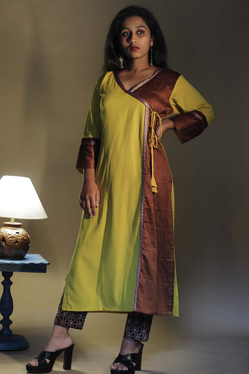 Shobhana | Khunn Angarkha Style Kurta | Chocolate