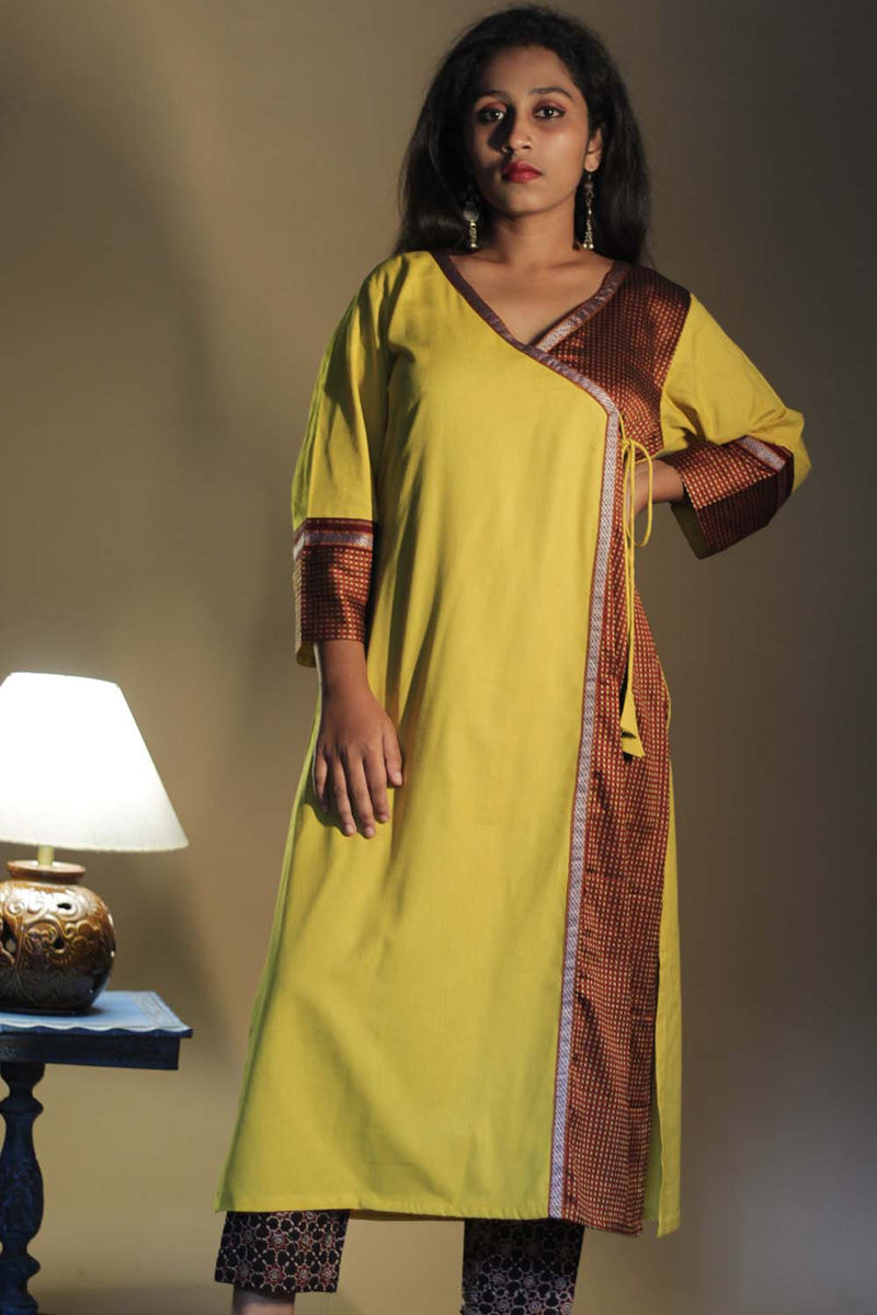 Shobhana | Khunn Angarkha Style Kurta | Chocolate