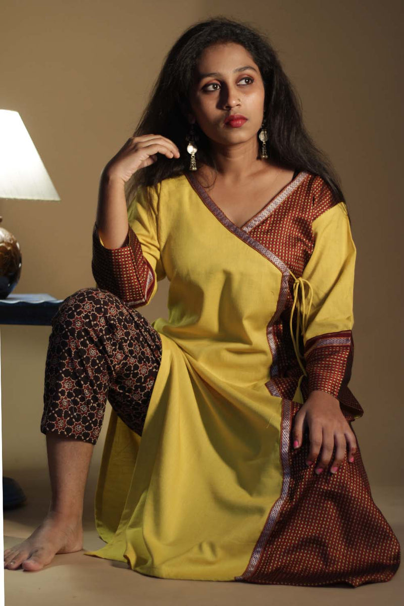 Shobhana | Khunn Angarkha Style Kurta | Chocolate