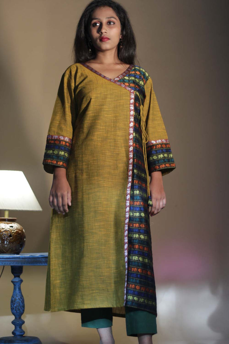 Shobhana | Khunn Angarkha Style Kurta | Mustard