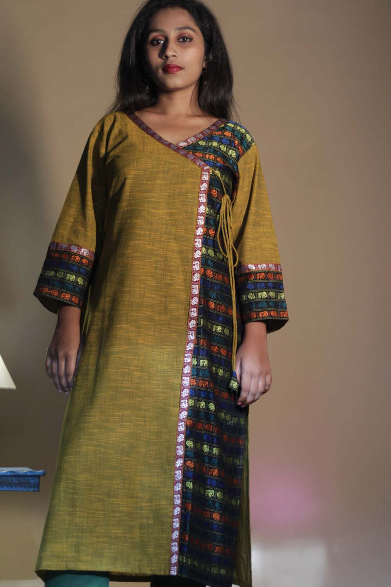 Shobhana | Khunn Angarkha Style Kurta | Mustard