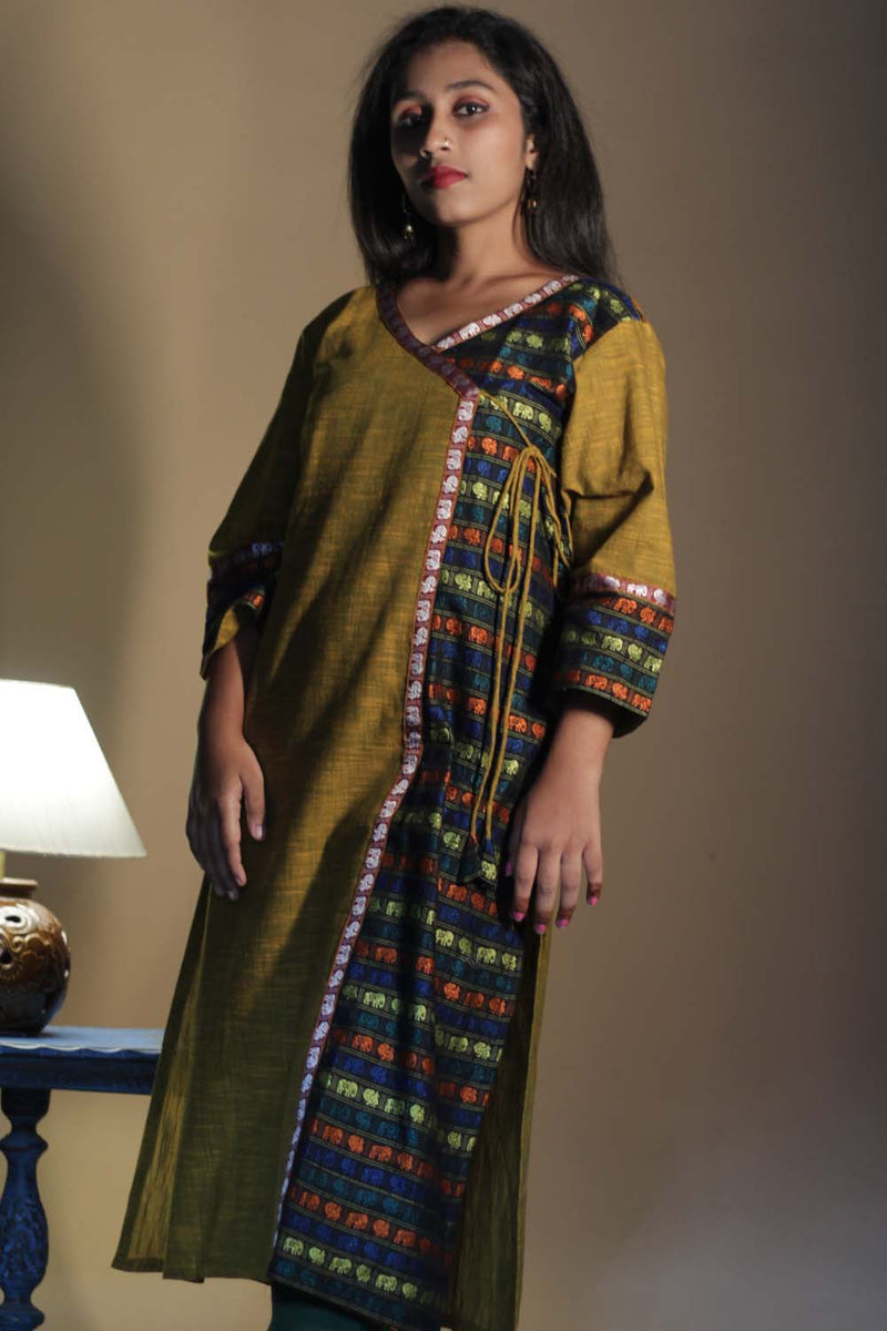 Shobhana | Khunn Angarkha Style Kurta | Mustard