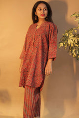 Short Kurta | Red Universe Ajrakh