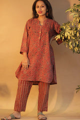 Short Kurta | Red Universe Ajrakh