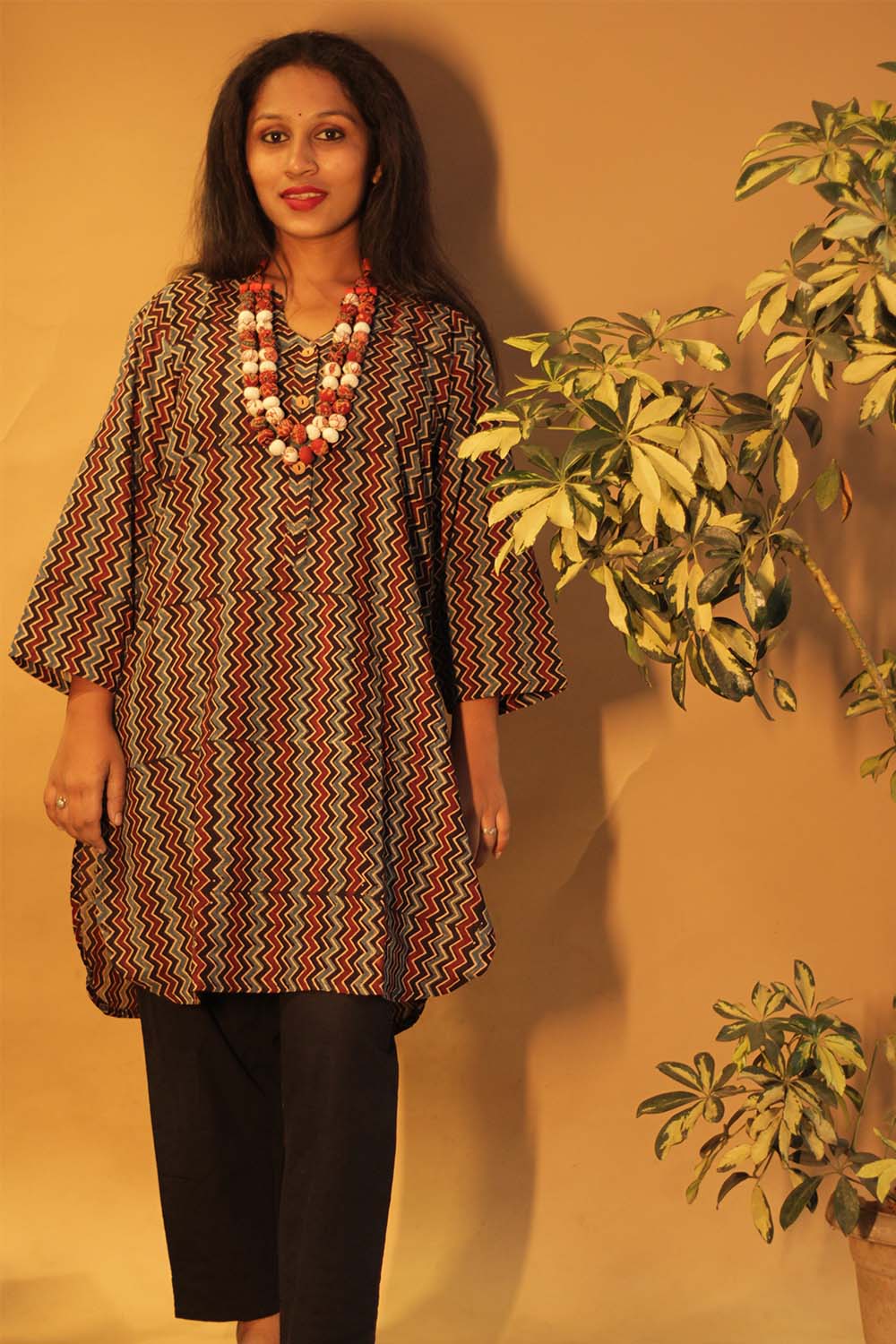 Dhaariyan | Short Kurta | Chocolate Chevron