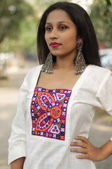 Abhala | Mirrorwork Kurta | White