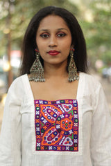 Abhala | Mirrorwork Kurta | White