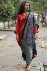 Long Kurta | Modal Silk | Crimson Red